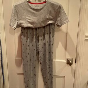 Grey Polo Ralph Lauren men’s pajama pants and matching tee, small